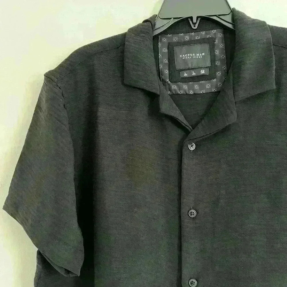 Cactus Man men’s short sleeve button down shirt